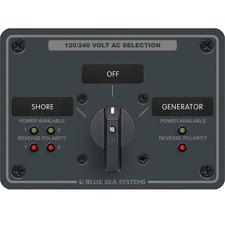 Blue Sea Systems Blue Sea 8386 AC Rotary Switch Panel 30 Ampere 2 Positon + OFF, 4 Pole 8386